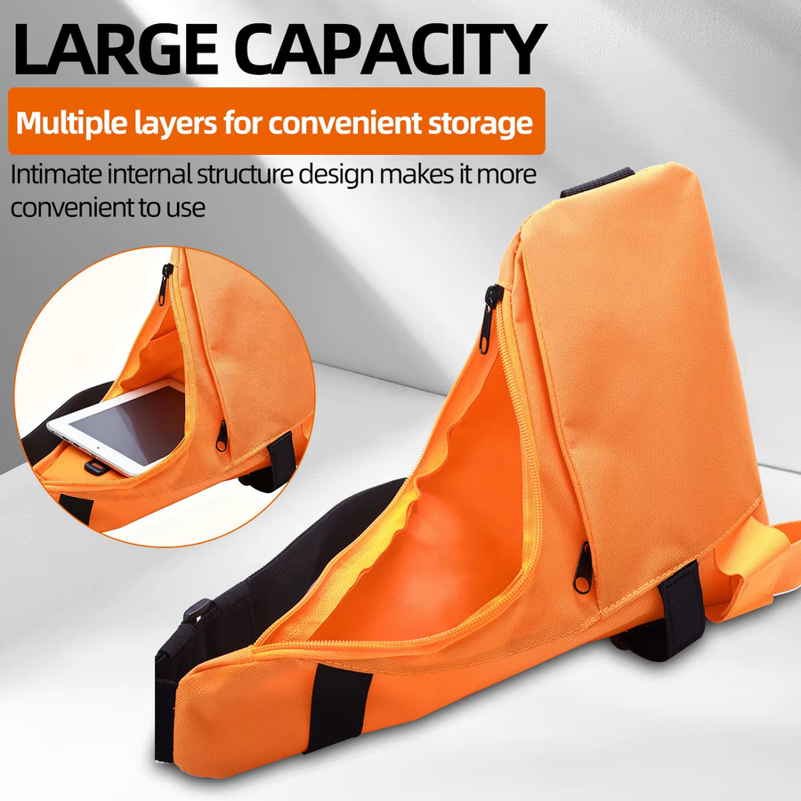 ABBREE Walkie-Talkie Brusttasche mit 2 Fächern aus wasserdichtem Nylon in Orange, taktische Schultertasche und Holster für UV-5R und Mini 5RH Amateurfunkgeräte - Bild 3
