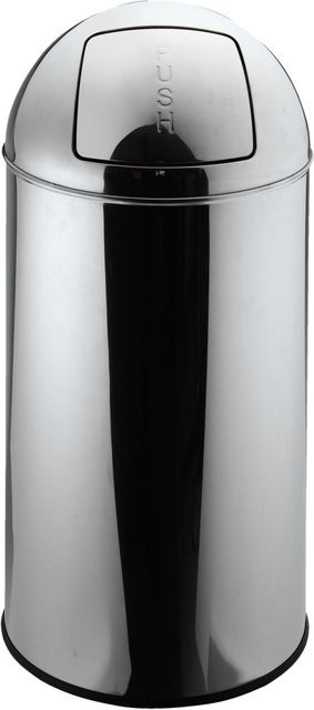 PULSIVA Mülleimer Elliot Rund mit Touch-Funktion aus Edelstahl in Silber, Volumen: 50 l, Durchmesser: 35 cm, Höhe: 72 cm - Bild 1