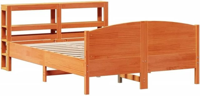 vidaXL Massivholzbett aus Kiefernholz in Braun, rustikales Bett ohne Matratze, B/T/H: 150 x 200 cm - Bild 1
