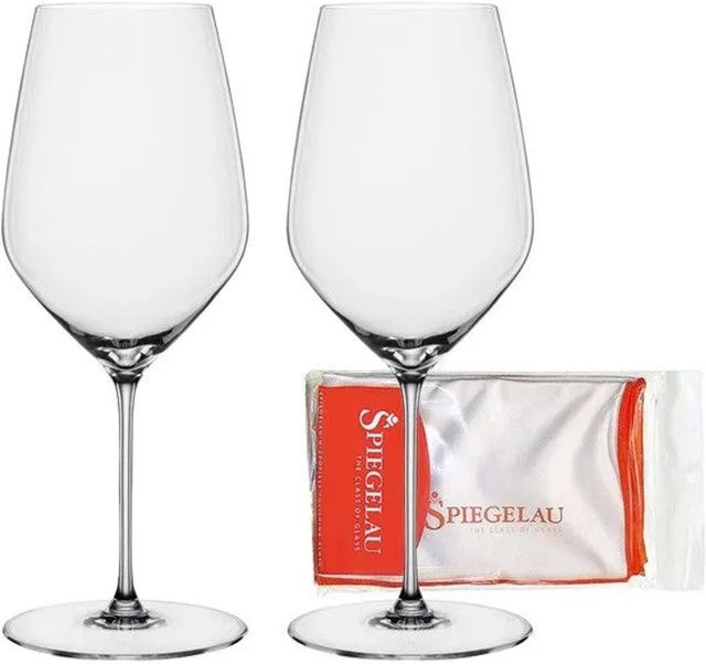 Spiegelau Hi-Lite Bordeauxglas Set, 2er Set transparent mit Poliertuch, 650 ml - Bild 1