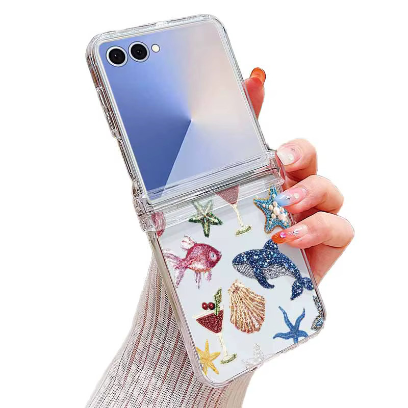 Transparente MOESOE Handyhülle mit Wal- und Delphin-Muster für Samsung Galaxy Z Flip 7, 6, 5, 4 und 3 - Bild 5