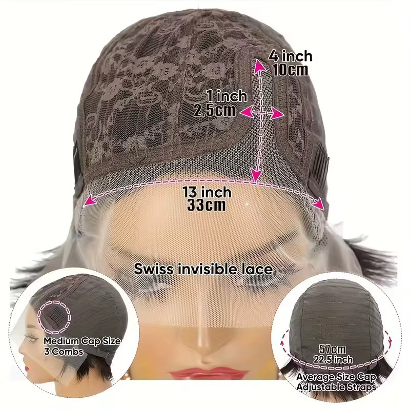 OYM HAIR Pixie-Perücke, Echthaar, schwarz, lockig, kurz, Damen - Bild 6