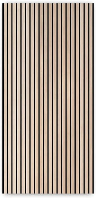 Walllux Duschrückwand in Holzoptik Streifen, Farbe Braun, Alu-Verbund, B: 100 cm, H: 210 cm, Stärke: 3 mm - Bild 1