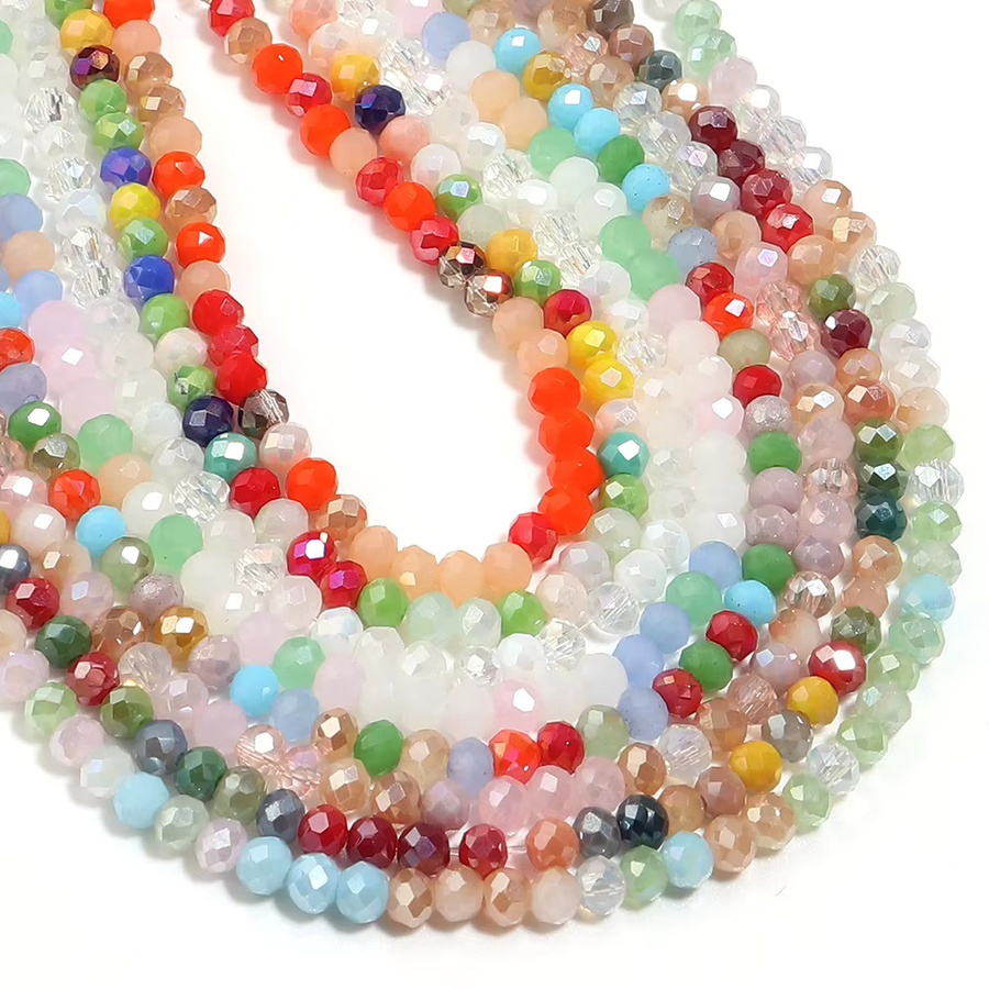 louleur Spacer-Perlen, Kristallperlen, Glas, gemischte Farben, 3x2mm - Bild 3