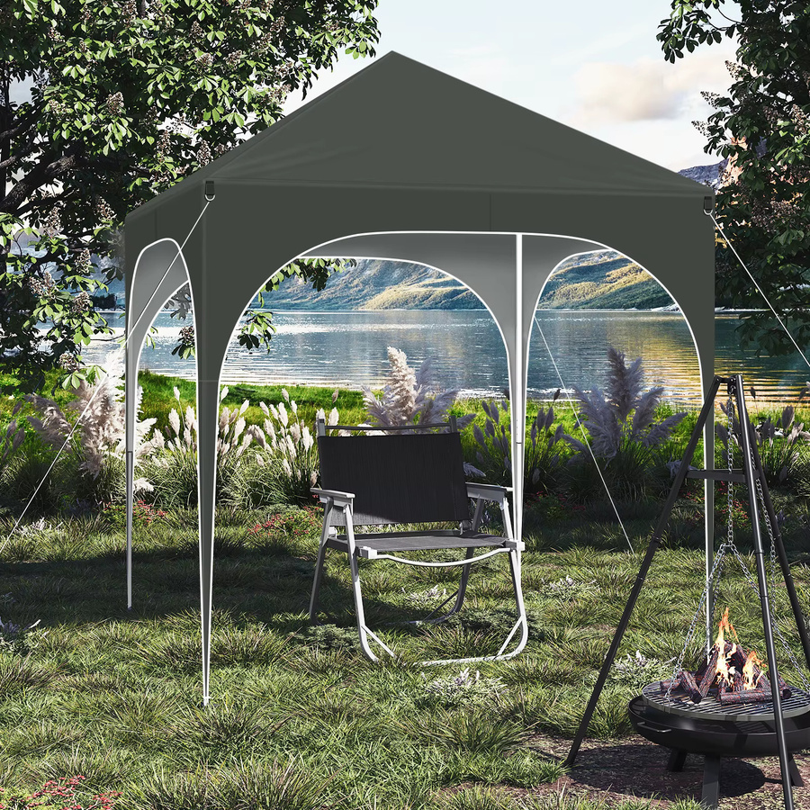 WOLTU Klappbarer Gartenpavillon Pop-up-Pavillon mit Seitenwänden in Beige, B/T: 200 x 200 cm - Bild 3
