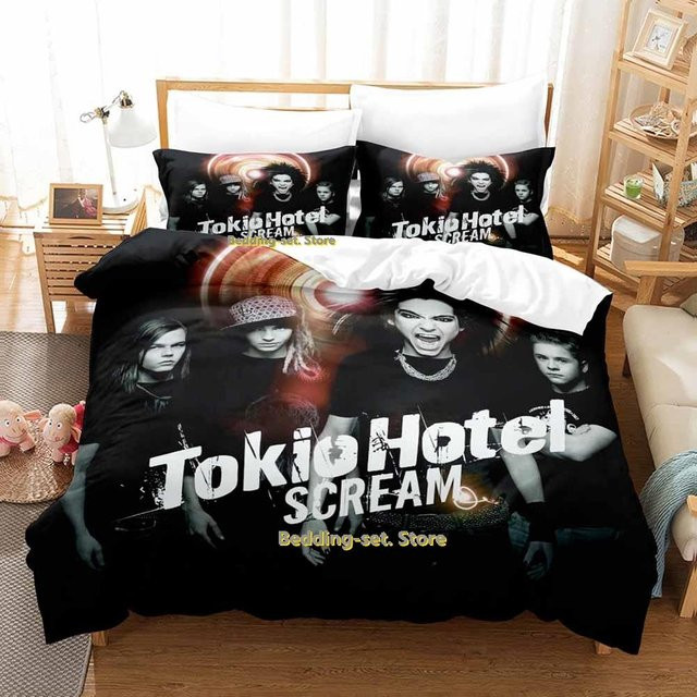 Gu Tao Tokio Hotel Bettwäsche Set mit 3D-Anime-Print, Farbe Schwarz, B/H: 140 x 210 cm - Bild 1