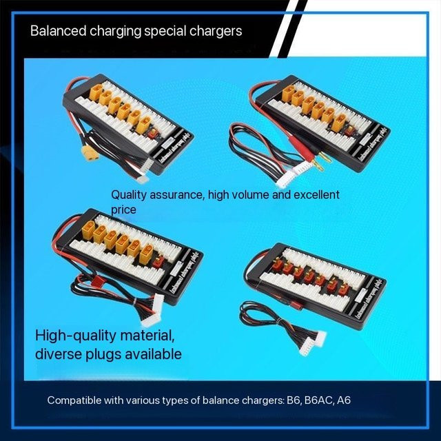 BANGSHE Parallel Ladeplatine für 2S-6S Lithium-Batterien mit XT60 und XT30 Anschlüssen in Schwarz - Bild 1