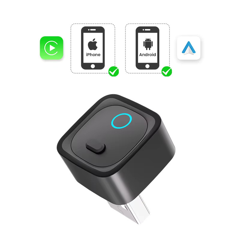 XIKCU CA525-M Mini CarPlay Adapter Schwarz – Kabelloser Konverter mit Wi-Fi 6 und Bluetooth 5.4 für Plug-and-Play Auto-Systeme - Bild 3