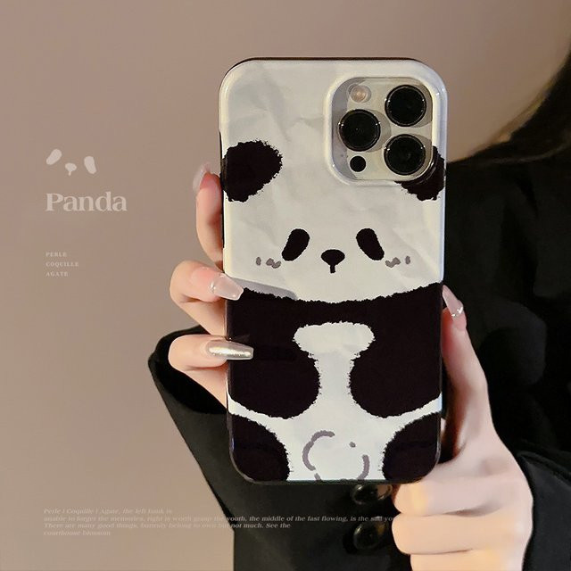 Stoßfeste iPhone Handyhülle mit süßem Koreanischem Cartoon-Panda-Design von MUQGEW in Multicolour - Bild 1
