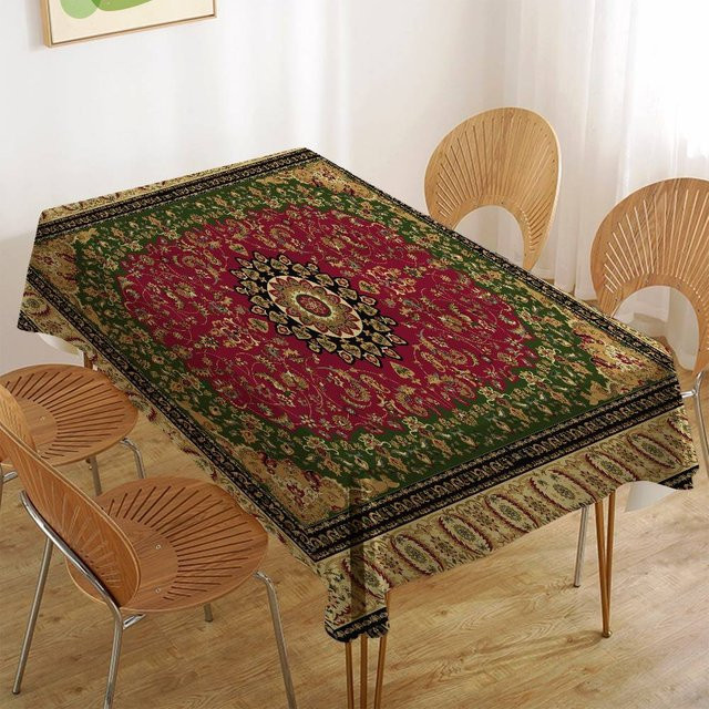 Wasserabweisende Rechtecktischdecke mit Teppichmuster von JMG Household Supplies, Mehrfarbig, B x T: 200 x 150 cm - Bild 1