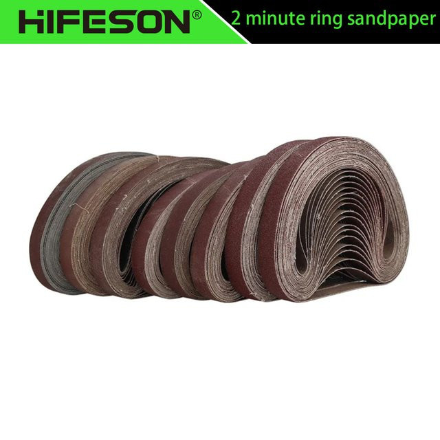 Schleifbänder für Bandschleifer zum Polieren und Schleifen, Braun, B: 20 mm, L: 520 mm - Bild 1
