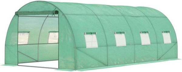 Outsunny Foliengewächshaus mit verzinktem Stahlrahmen und Rolltür, B/T/H: 5,9 x 3 x 2 m