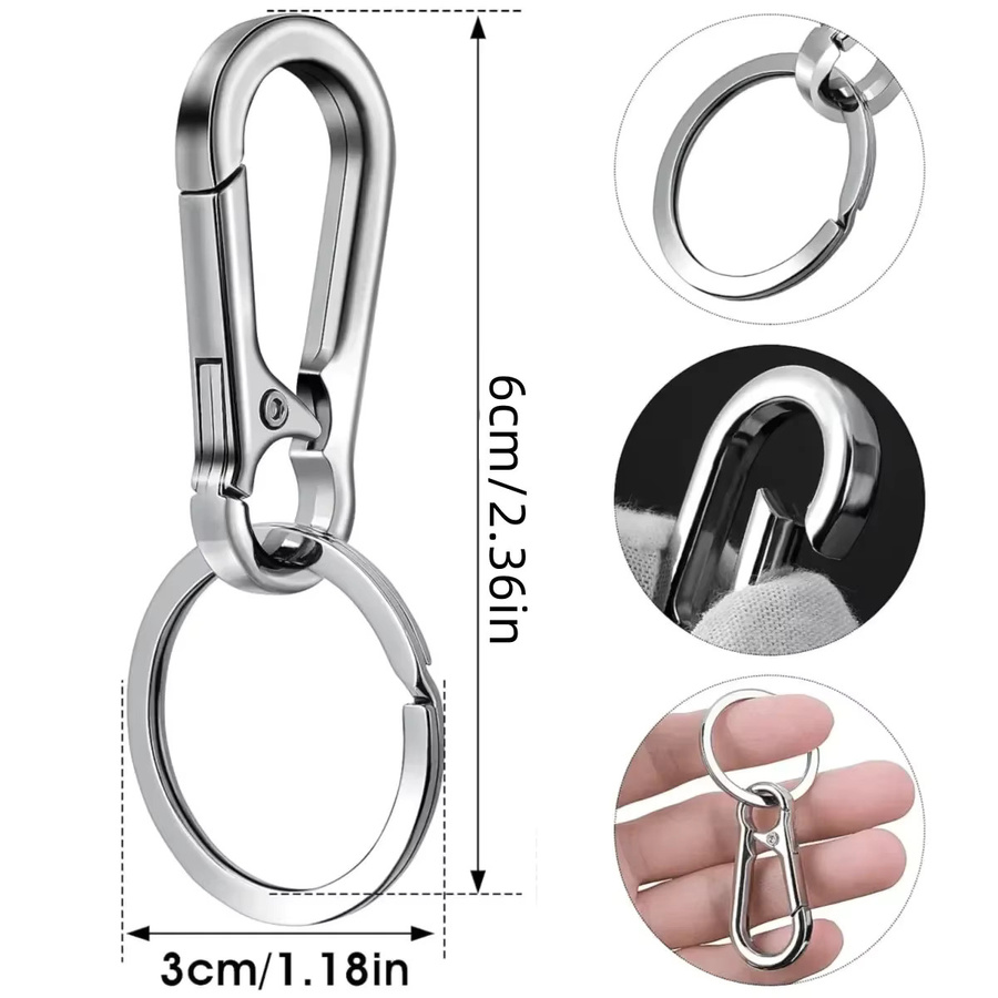 Karabiner-Clip Metall, 4 Stück, Unisex - Bild 2