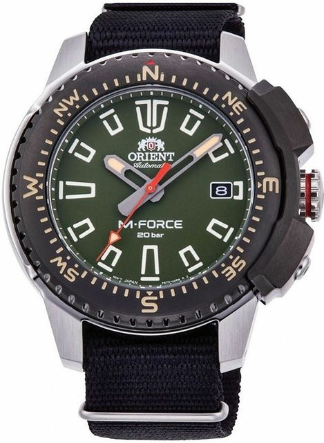 Orient Armbanduhr M-Force, Automatik, Edelstahl, 45 mm, Herren, Grün - Bild 1