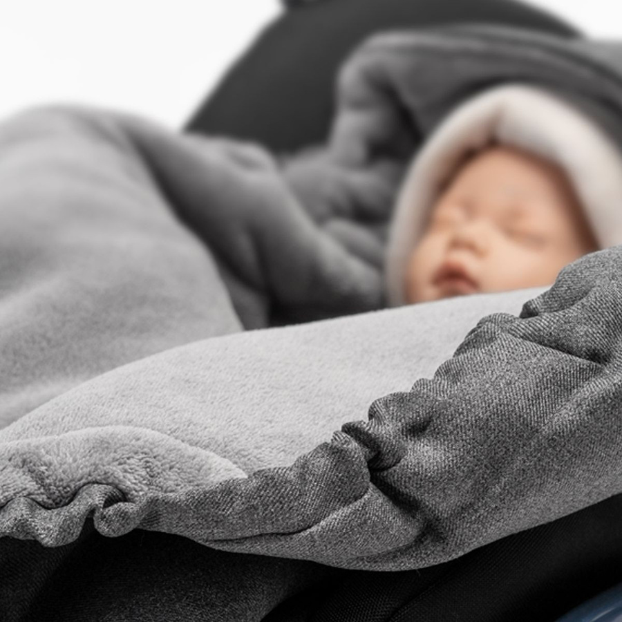 Zamboo Einschlagdecke Deluxe für Babyschalen und Babywannen, Farbe: Grau - Bild 5