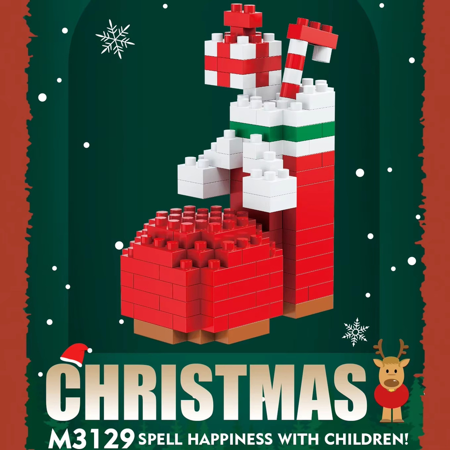 FUNXINEE Mini Bausteine Weihnachts Set mit Schneemann, Santa Claus und Baum als 3D Modell Spielzeug für Kinder in Bunt/Mehrfarbig - Bild 2
