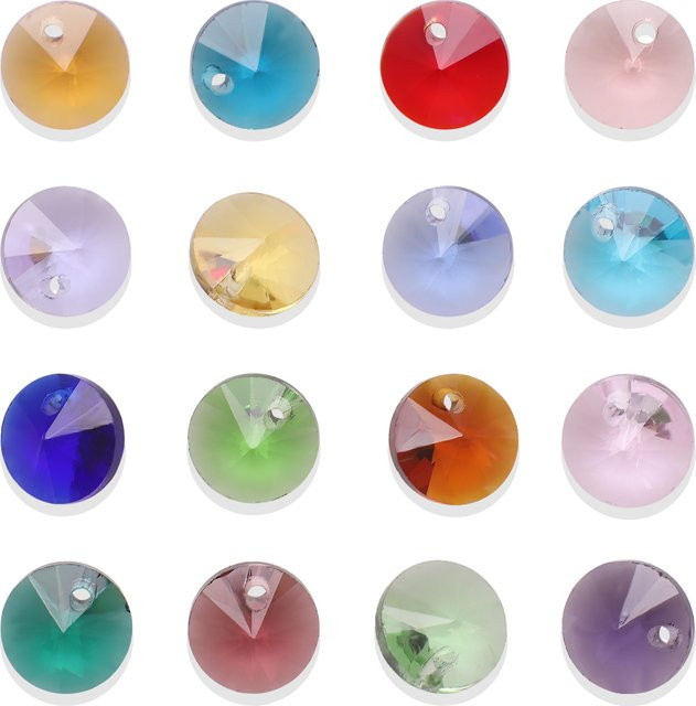YUANZHIRUN Anhänger Kristallglas, Bunt, 14 mm, Unisex - Bild 1