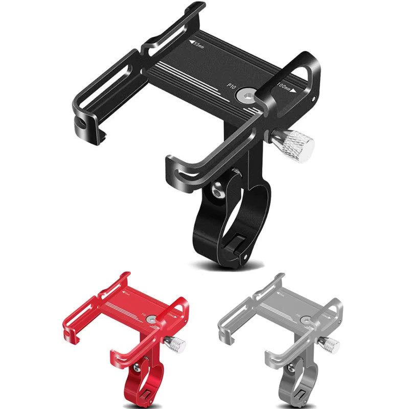 Untoom Aluminium Universal Fahrrad Telefon Halterung für MTB, Motorrad und Roller, kompatibel mit Smartphones von 3,5 bis 7 Zoll, in Rot und Mehrfarbig - Bild 1