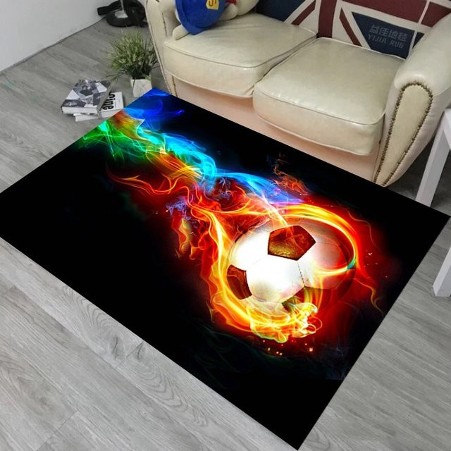VIKAMA Fußball-Fan-Teppich rutschfest und weich in Multicolour, B/T: 120 x 80 cm - Bild 1
