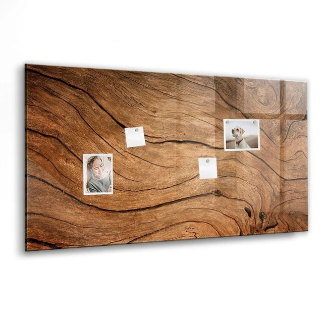 Tulup Magnettafel aus Glas in Altes Holz Optik, B/H: 120 x 60 cm - Bild 1