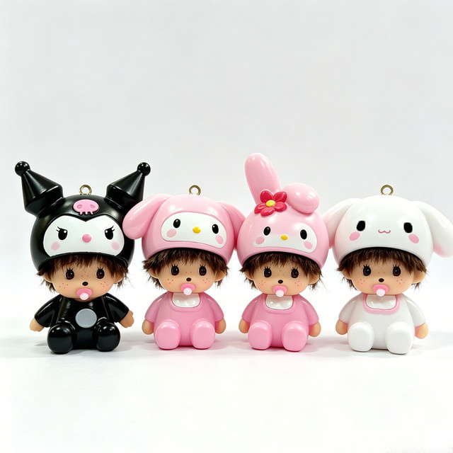 Sanrio Kuromi Monchhichi Kitty Schlüsselanhänger - Bild 1