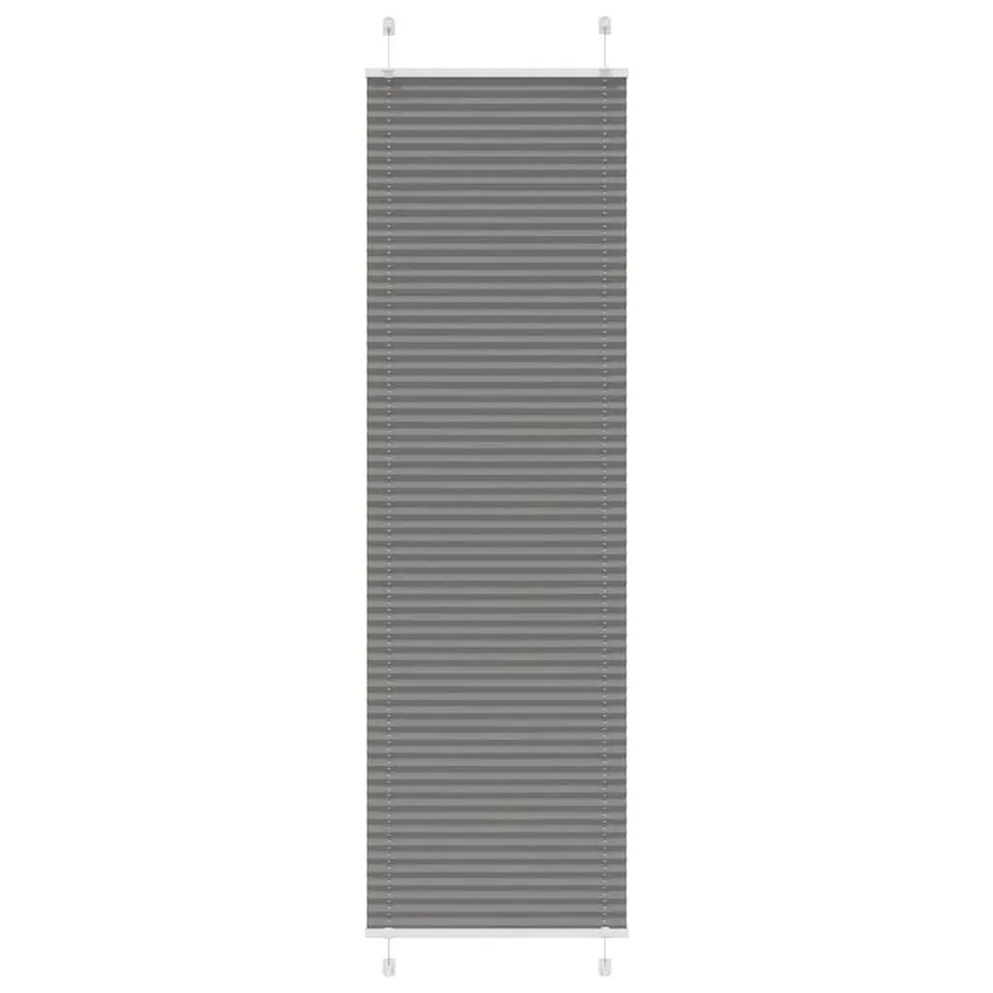 vidaXL Plissee Anthrazit semi-transparent aus Polyester, Breite: 55 cm, Höhe: 200 cm - Bild 2