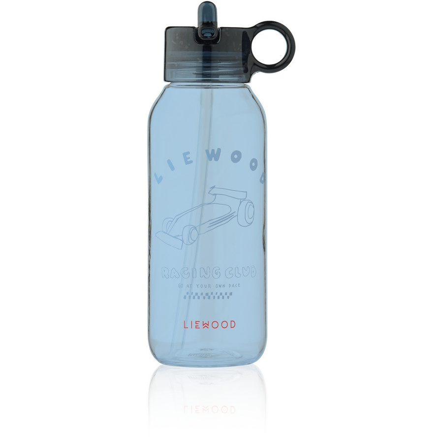 Liewood Yang Tritan Wasserflasche mit Strohhalm Race Cars, 500 ml, Transparent/Mehrfarbig - Bild 1