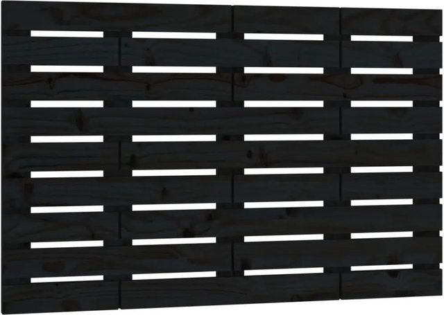 vidaXL Wand-Kopfteil aus massivem Kiefernholz in Schwarz mit rustikaler Optik, B: 96 cm, H: 63 cm, T: 3 cm - Bild 1