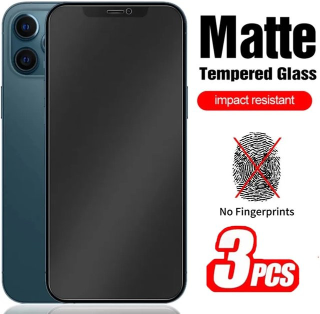 3er-Set SFHOMIE Matte Full Screen Protektoren für iPhone 11 12 13 14 15 Pro Max Plus XS XR in Transparent - Bild 1