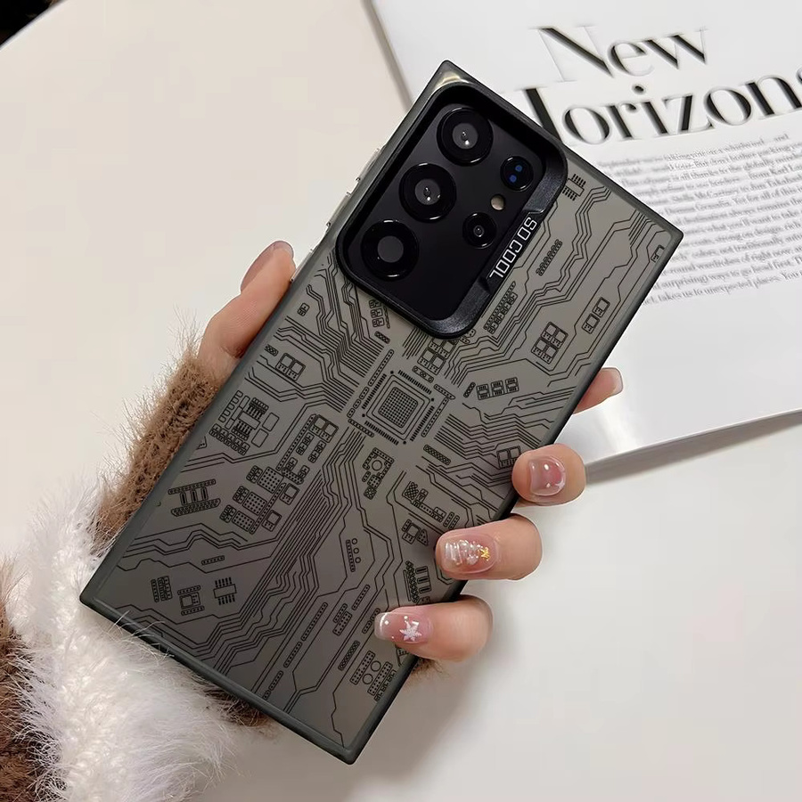 Silberne Handyhülle im Platine-Design für Samsung Galaxy S25 Edge S24 S23 S22 S21 S20 Ultra aus Silikon - Bild 3