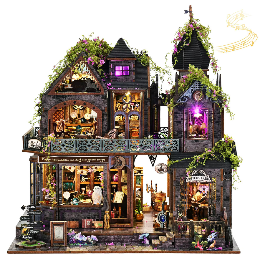 ASLOWSNAIL Magic Castle Buchecke Kit, 3D DIY Holzpuzzle, Holz, Fantasy - Bild 5