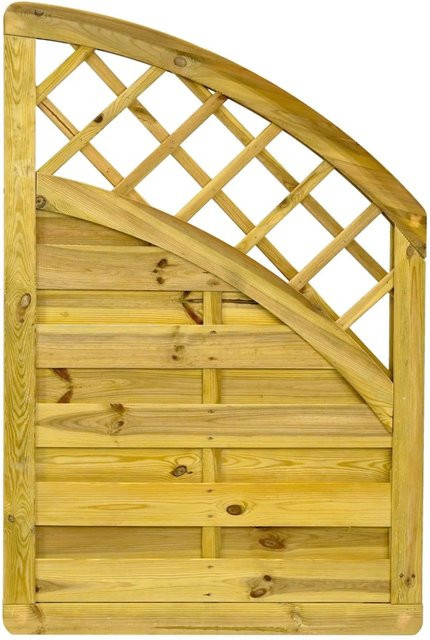 GartenLand Dichtzaun VARIO MASSIV Gebogen mit Rankgitter aus Kiefer, Grün, B/H: 90 x 134 cm - Bild 1