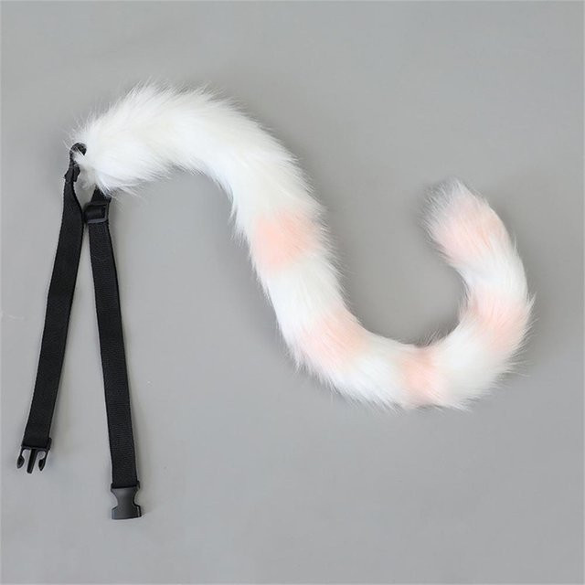 Plüsch Kuh Katze Schwanz Realistischer Tier Schwanz Mit Verstellbarem Gürtel Cosplay Requisite Anime Rollenspiel Halloween Kostüm Zubehör 75cm - Bild 1