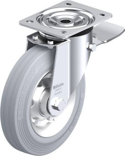 Blickle Lenkrolle L-V 200K-ST-SG mit Feststeller, grau, Rad-Durchmesser: 20 cm, Tragfähigkeit: 205 kg - Bild 1