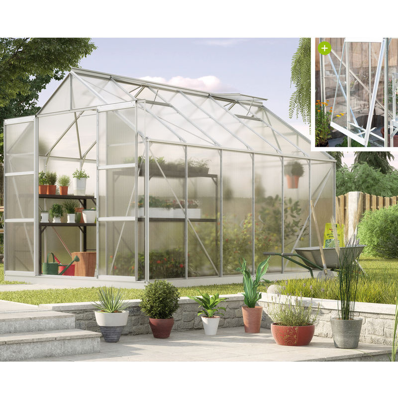 Vitavia Gewächshaus Jupiter 9900 aus eloxiertem Aluminium mit 6 mm HKP-Platten, 9,9 m² - Bild 4