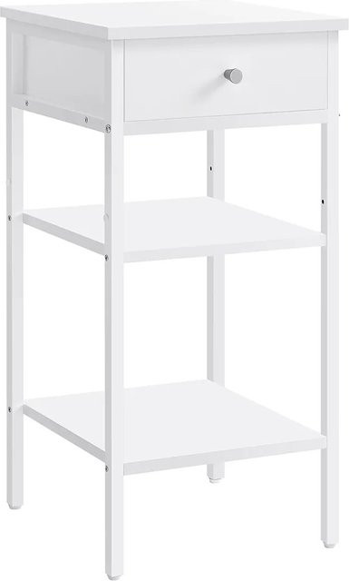 Vasagle Beistelltisch mit Stauraum in Weiß, modern und quadratisch, B/T/H: 35 x 35 x 70 cm - Bild 1