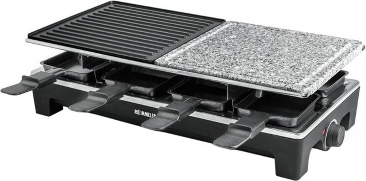 Rommelsbacher Raclettegrill RCS 1350 in Schwarz/Edelstahl mit Reversibler Grillplatte - Bild 3