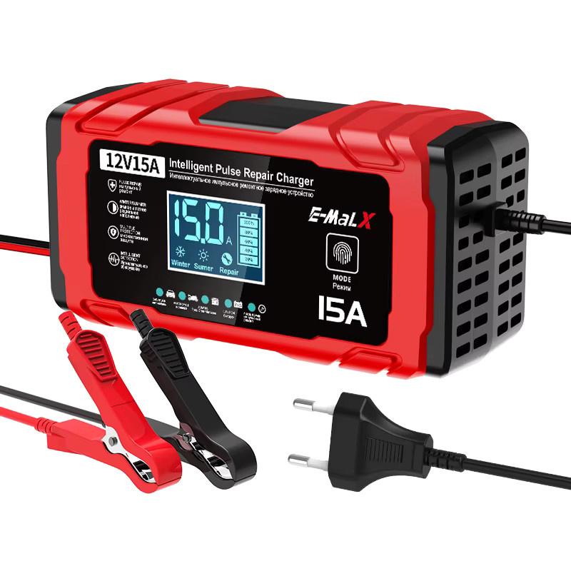 Intelligentes Puls-Reparatur-Ladegerät für Lifepo4, Blei-Säure, AGM und GEL Batterien, 12V 15A / 24V 8A, Farbe: Rot - Bild 5