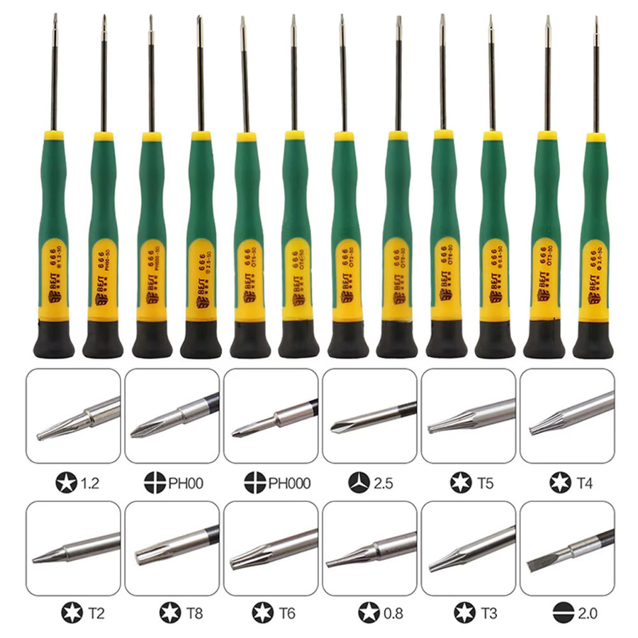 BES 12-in-1 Schraubendreher-Set für Macbook Air/Pro und Handy-Reparatur in Multicolour mit Pentalobe, Y-Typ, Phillips, Flachkopf und Torx Bits - Bild 2