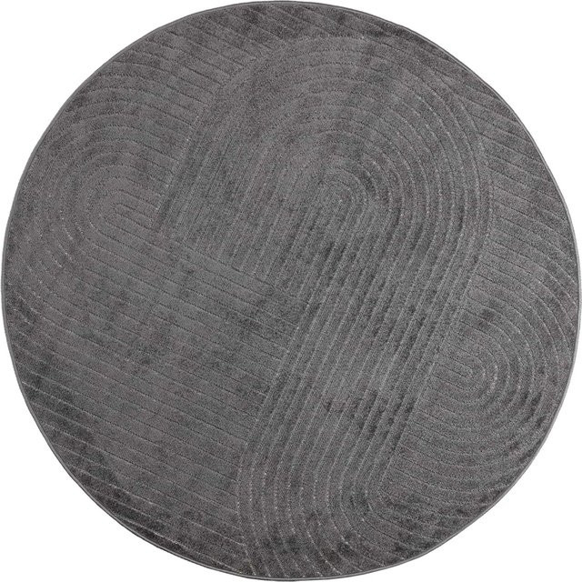 Runder Bereichsteppich vidaXL PALMERAS in Anthrazit aus Polyester mit Durchmesser: 160 cm - Bild 1