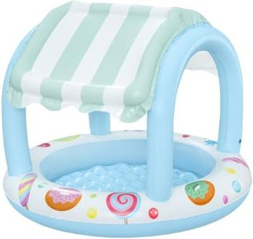 Bestway Süßwarenladen Aufblasbarer Kinderpool mit Wasserspiel und Sonnenschutz, Mehrfarbig, Durchmesser: 104 cm, Höhe: 84 cm - Bild 1