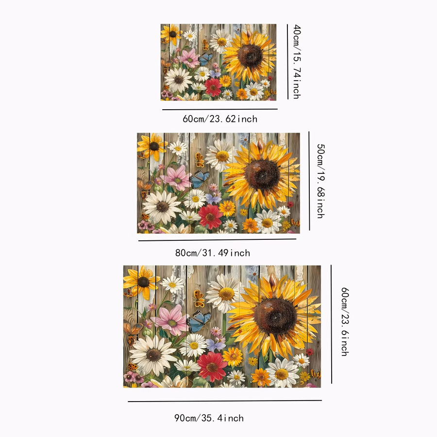 VIKAMA Garten Teppich mit Sonnenblumen-Design, Mehrfarbig, Florale Outdoor Matte für Garten, Wohnzimmer oder Schlafzimmer - Bild 2