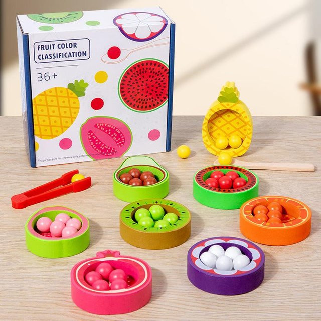 Yiran toy Früchte Zählen Farbklassifizierungsbecher Lernspielzeug bunt ab 3-6 Jahre - Bild 1