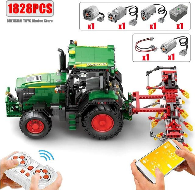 Linyi toy Bausteine Traktor Gebäude RC App 1828 Teile - Bild 1