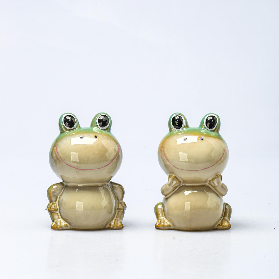 Personalisierte Keramik Spardose Frosch im Cartoon-Design von Tinika Chen aus Porzellan, Desktop-Dekoration, B/T/H: 7,5 x 7,5 x 12,5 cm - Bild 3