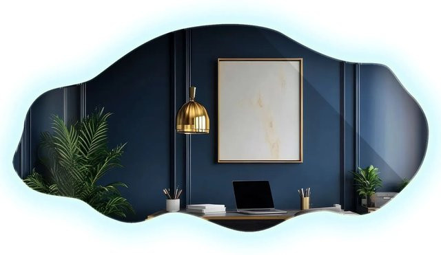 Wallfluent Beleuchteter Spiegel in organischer Form mit LED-Licht für Badezimmer und Ankleidezimmer, B: 50 cm, H: 100 cm - Bild 1