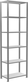 Schulte Steckregal MULTIplus150 Grundregal in Grau mit 6 Fachböden und Kreuzstrebe, B/T/H: 250 x 75 x 40 cm - Bild 1