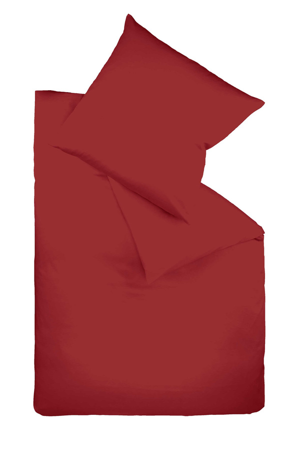 Fleuresse Bettwäsche aus Mako-Satin in Rot mit Reißverschluss, B/H: 155 x 220 cm - Bild 1