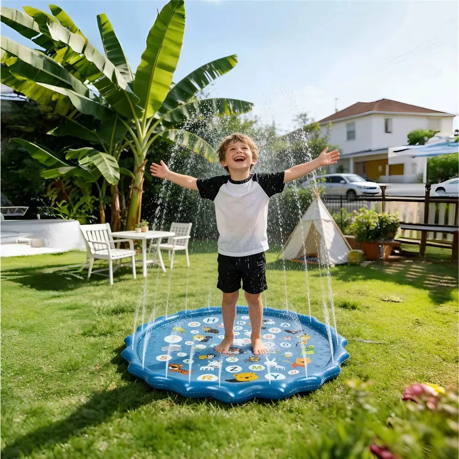 Wonflex Aufblasbare Wasser-Spielmatte mit Alphabet, Strand-Sprühmatte, 90 cm - Bild 4