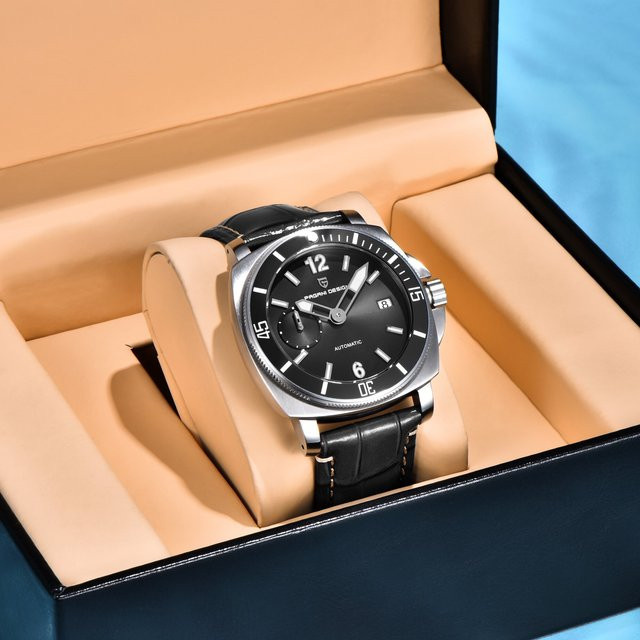 PAGANI DESIGN Armbanduhr, Automatik, Edelstahl, Grün, Leder, Herren - Bild 1